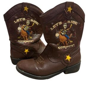 Disney Kids Cowboy Boots size US 11.  Toy Story Design - Brown light up